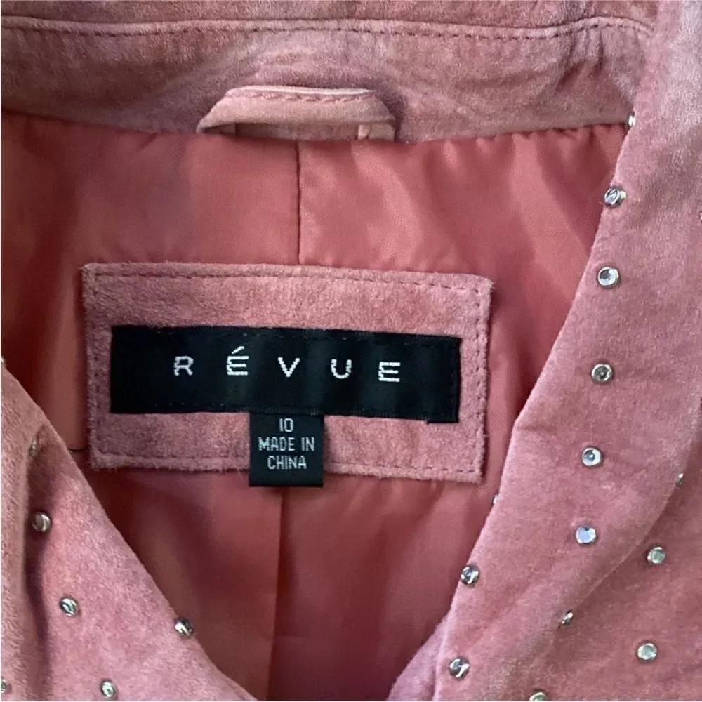 Revue Pink Suede Women's crystal embellished Jacket, US10